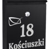 Skrzynka pocztowa na listy Odvin czarna z napisami