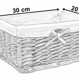 Alternative view of Koszyk wiklinowy 30x20x15 cm - biało-szary