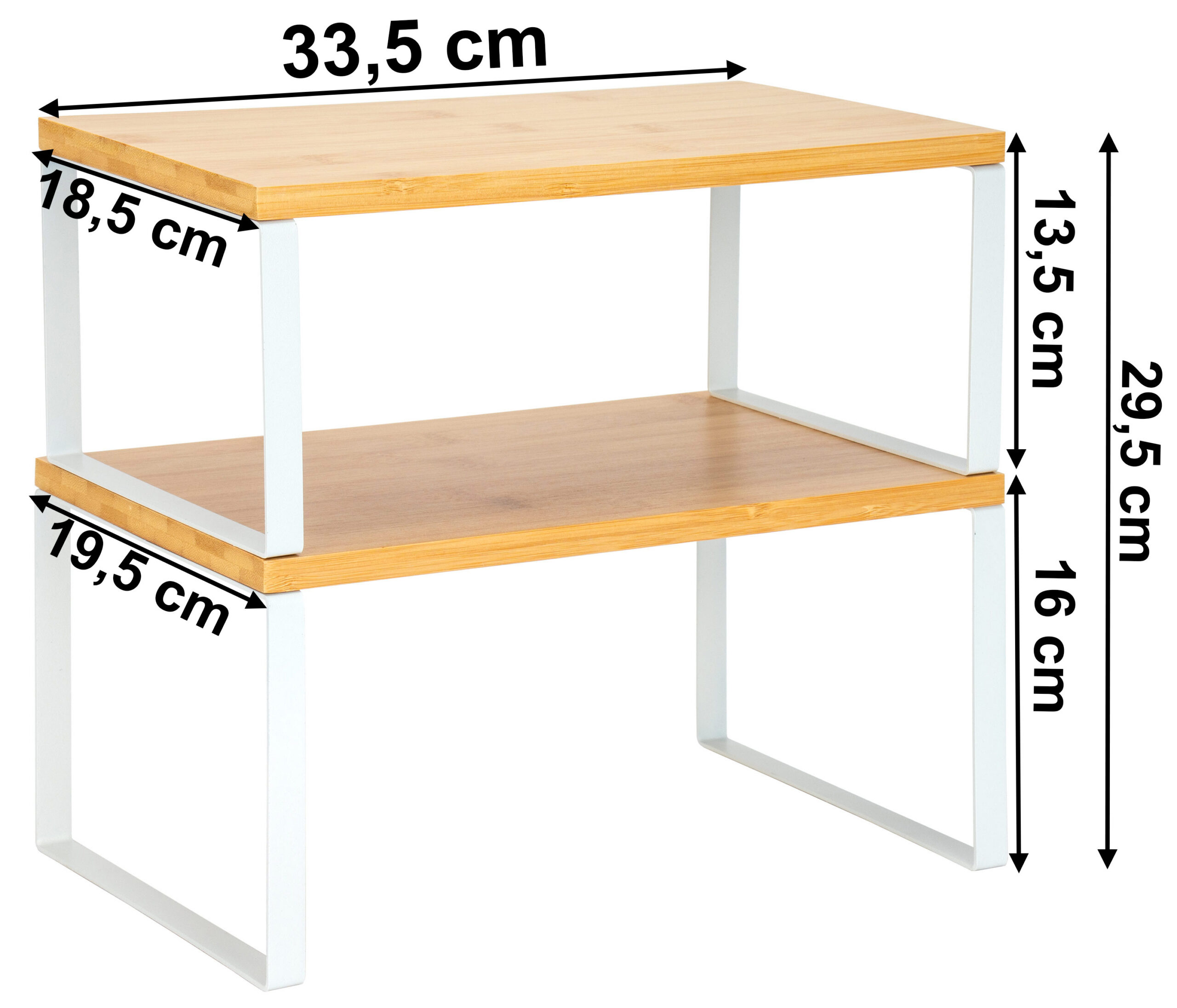 Zestaw 2 półek bambusowych GINGER Biały Craft - obrazek 2