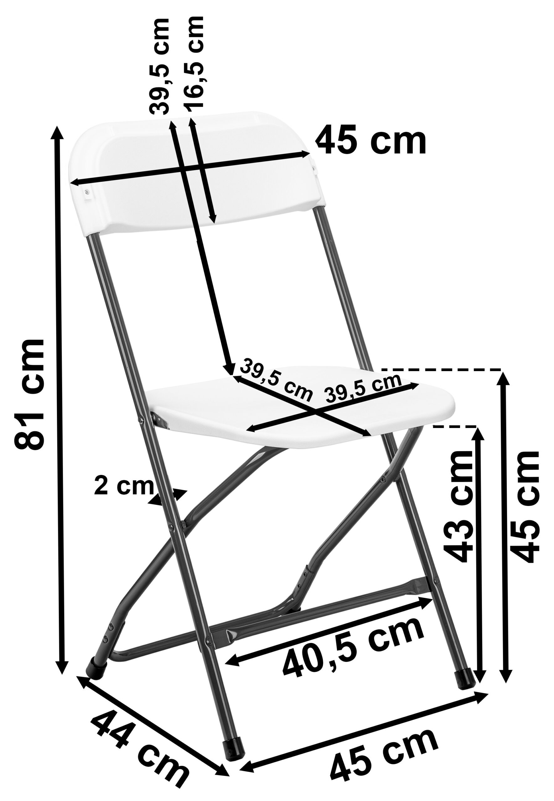 Krzesło składane cateringowe SIMPLO WHITE białe - obrazek 2