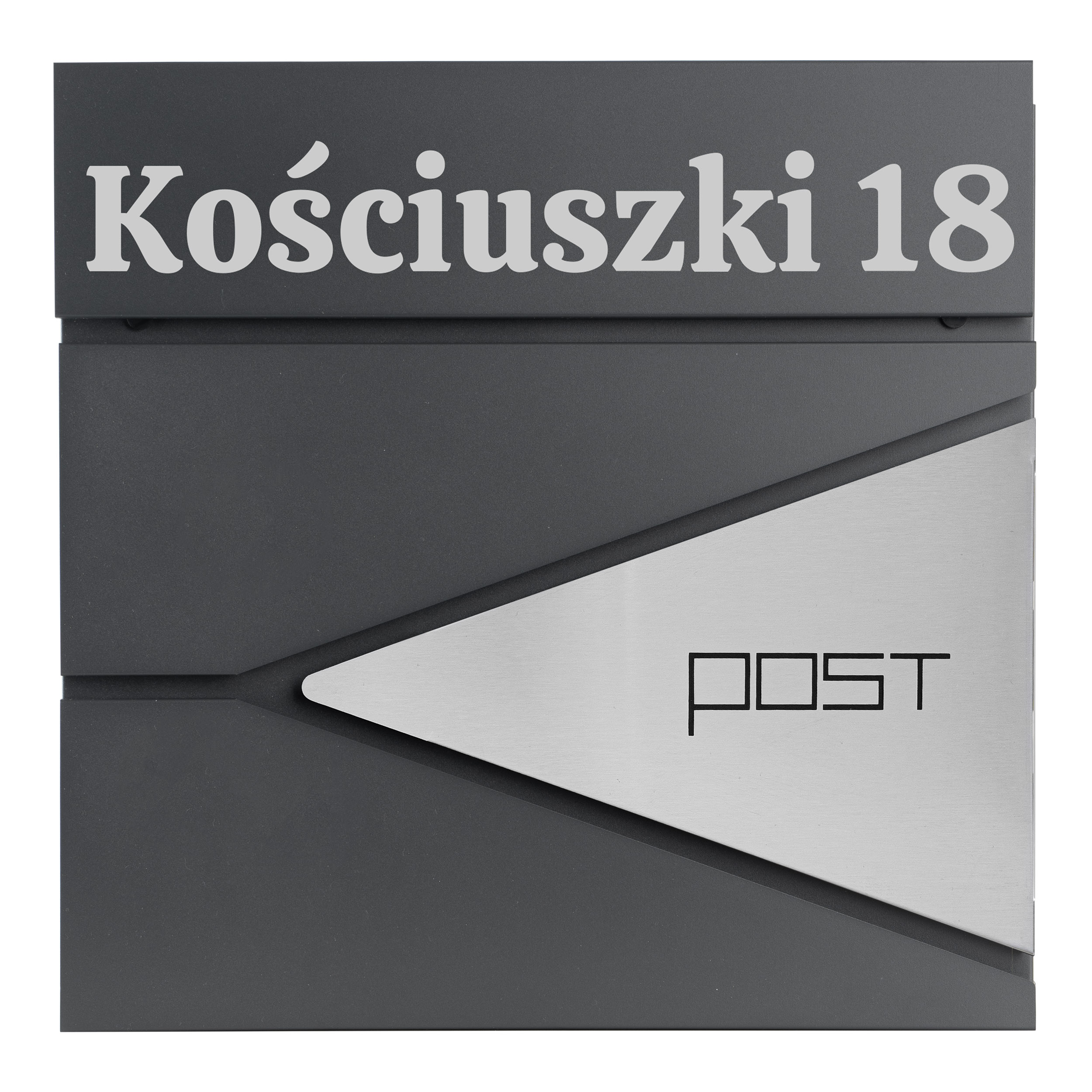 Skrzynka pocztowa na listy Boris antracyt z napisami - obrazek 7